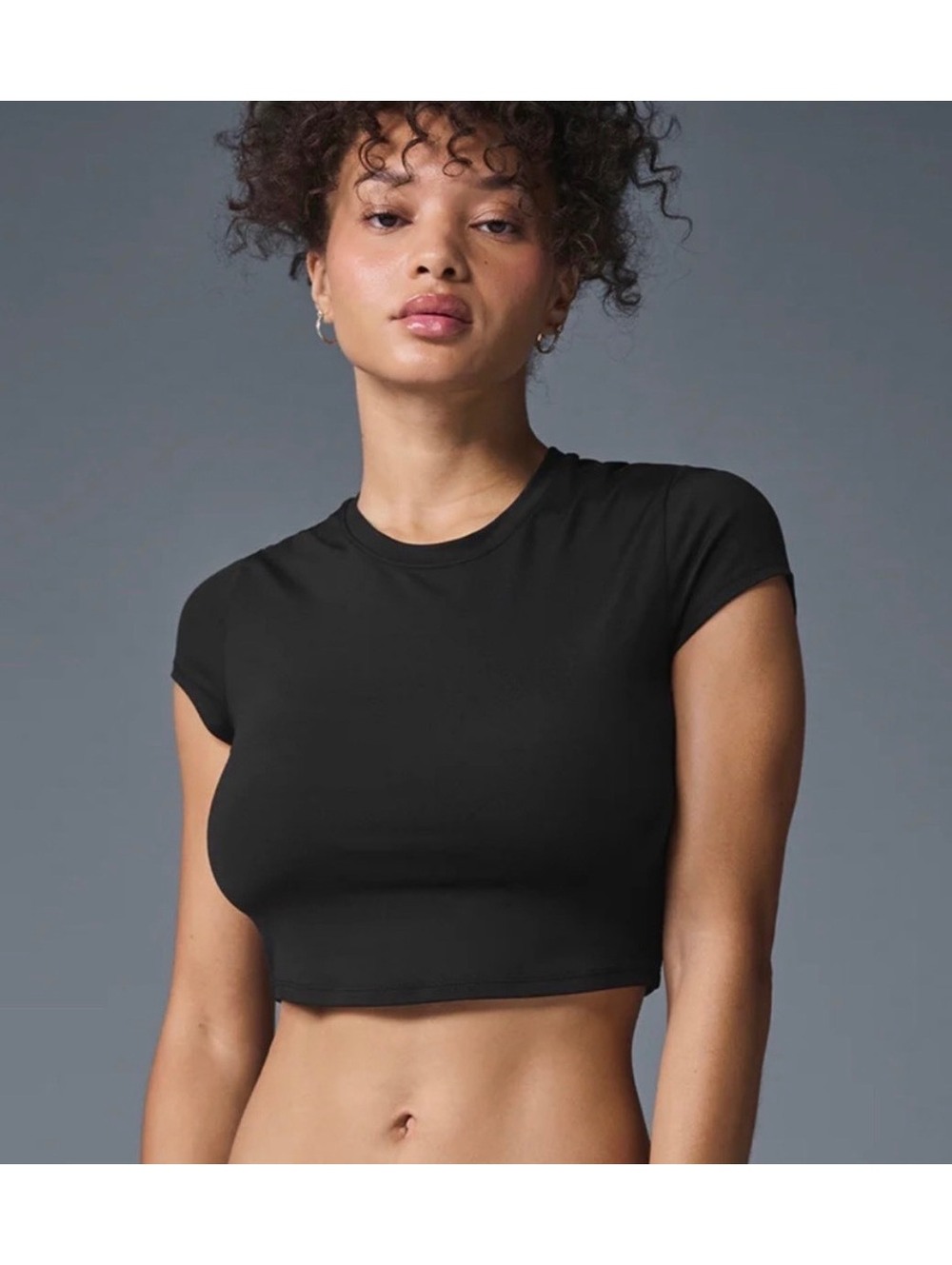 Alo Alosoft Crop Finesse Short Sleeve Top | Size S | Like New